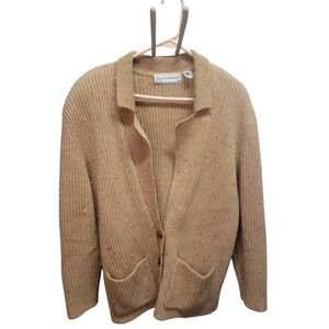 Evan Picone Wool Blend Cardigan Sweater Womens Large‎ Knit Collared
